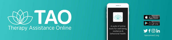 TAO (Therapy Assistance Online) Ad.  App is available for iphone and android.